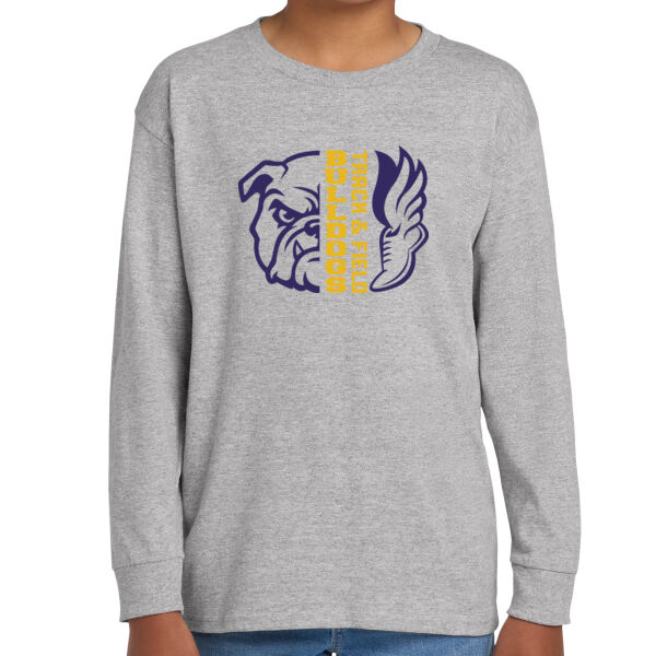  LeyVa Track and Field Youth Heavy Cotton 100% Cotton Long Sleeve T Shirt Thumbnail
