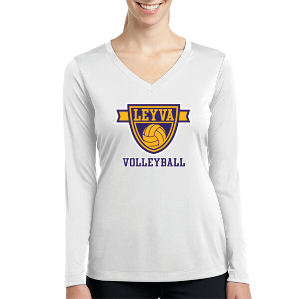 LeyVa Volleyball Ladies Long Sleeve PosiCharge Competitor V Neck Tee Thumbnail